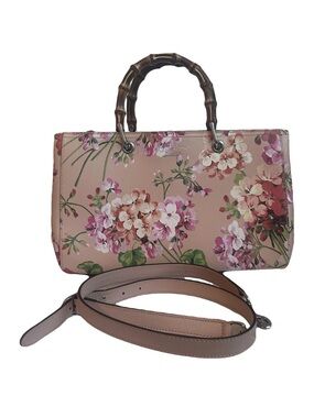 Gucci Blooms Bamboo Shoppers Tote Crossbody bag